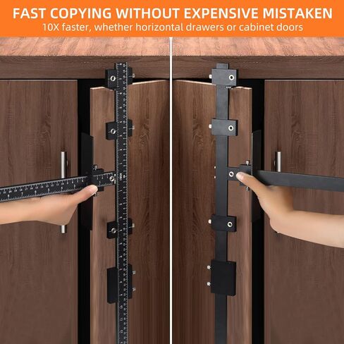 اداة تشكيل ادوات الخزانة، اداة قالب دليل مثقاب قابل للتعديل مع وصلات للمقابض كبيرة الحجم، تركيب دقيق لمقابض الابواب والادراج الامامية، مصنوعة من خليط معدني من الالومنيوم in Kuwait