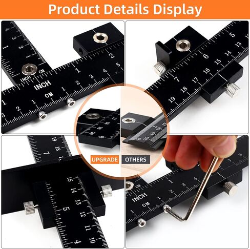 اداة تشكيل ادوات الخزانة، اداة قالب دليل مثقاب قابل للتعديل مع وصلات للمقابض كبيرة الحجم، تركيب دقيق لمقابض الابواب والادراج الامامية، مصنوعة من خليط معدني من الالومنيوم in Kuwait