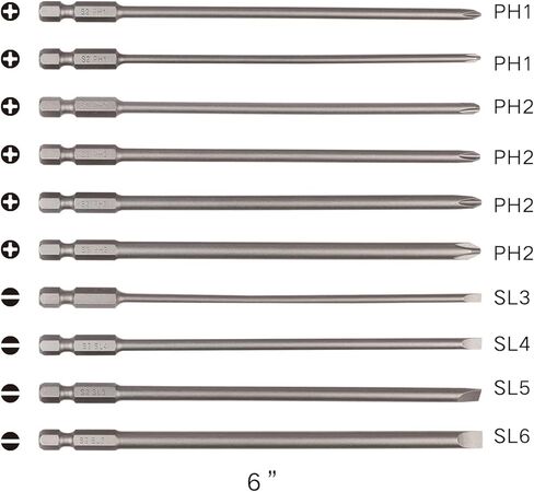 مجموعة لقم PH 10 قطع مقاس 6 بوصة من Protorq مع حامل بلاستيكي in Kuwait