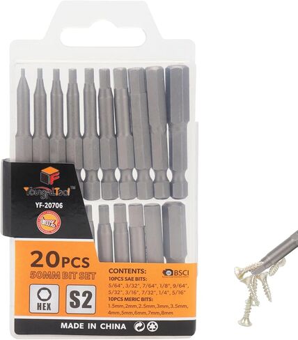 YF YoungFulTool 33 Pcs Magnetic Screwdriver Bit Set with Slotted Phillips Hex Torx Security Torx,Quick Release Bit Holder,Socket Adapter, 1/4’’ Hex Shank Power Tool Bits,Convertible Case with Bit Bar in Saudi Arabia