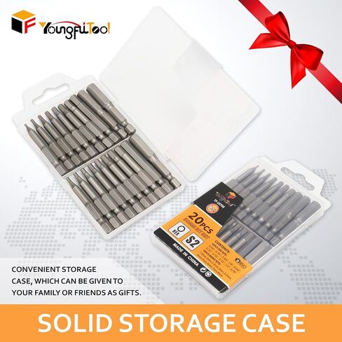 YF YoungFulTool 33 Pcs Magnetic Screwdriver Bit Set with Slotted Phillips Hex Torx Security Torx,Quick Release Bit Holder,Socket Adapter, 1/4’’ Hex Shank Power Tool Bits,Convertible Case with Bit Bar in Saudi Arabia