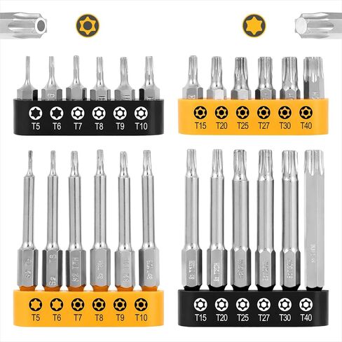 YF YoungFulTool 33 Pcs Magnetic Screwdriver Bit Set with Slotted Phillips Hex Torx Security Torx,Quick Release Bit Holder,Socket Adapter, 1/4’’ Hex Shank Power Tool Bits,Convertible Case with Bit Bar in Saudi Arabia
