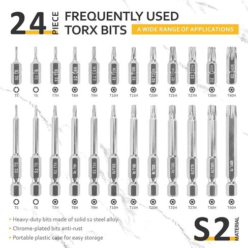 YF YoungFulTool 33 Pcs Magnetic Screwdriver Bit Set with Slotted Phillips Hex Torx Security Torx,Quick Release Bit Holder,Socket Adapter, 1/4’’ Hex Shank Power Tool Bits,Convertible Case with Bit Bar in Saudi Arabia