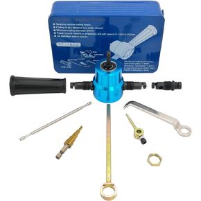 قاض صفائح معدنية مزدوجة الرأس، ملحق مثقاب كهربائي مع ثقب وقالب اضافي، ملحقات قطع منحنية مستقيمة ودائرية ولقمة مثقاب متدرج، قاضم صفائح معدنية 360 درجة in Kuwait