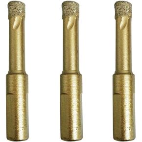 Diamond Drill Bits 3 PCS 6mm 1/4 inch Ceramic Diamond Hole Saw Set with Wax Insert Cooling for Ceramic Tile Porcelain Marble Granite Stone Rock Glass in Saudi Arabia