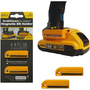 StealthMounts Magnetic Bit Holder for DeWalt (2 Pack) - Black | Made in UK in Saudi Arabia