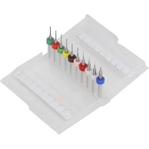 10 Pcs Twist Drill Bit Set, 1/8in Shank Tungsten Steel Strong Abrasion Resistance High Hardness Drill Bits for Carving and 3D Printer Nozzles(0.1-1.0mm)