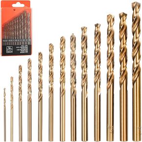 طقم لقم مثقاب كوبالت 13 قطعة، طقم لقم مثقاب ستيل عالي السرعة M35، مجموعة رؤوس مثقاب دوارة 1/16 انش - 1/4 انش، رؤوس مثقاب معدنية اتش اس اس للمعادن الصلبة والستانلس ستيل والحديد الزهر والخشب والبلاستيك in Kuwait