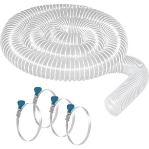 2 1/2" x 10' Heavy PVC Dust Collection Hose, Flexible Clear PVC Fume Collection Hose with Carbon Steel Wire Coil, Puncture Resistant PVC Dust Collection Hose for Dust Collectors with 2 1/2" Ports in Saudi Arabia