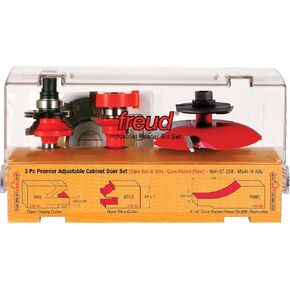 Freud 97-150: 3 Piece Premier Adjustable Cabinet Bit Set