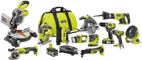 Ryobi P1896 ONE Plus مجموعة كومبو لاسلكية ليثيوم أيون 18 فولت (12 أداة) in Kuwait
