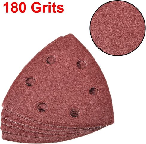 uxcell Detail Sander Sandpaper, Triangular Sanding Paper, Hook and Loop Sanding Pads, Triangle Oscillating Multi Tool, 180 Grits 6 Holes, 15pcs in Saudi Arabia