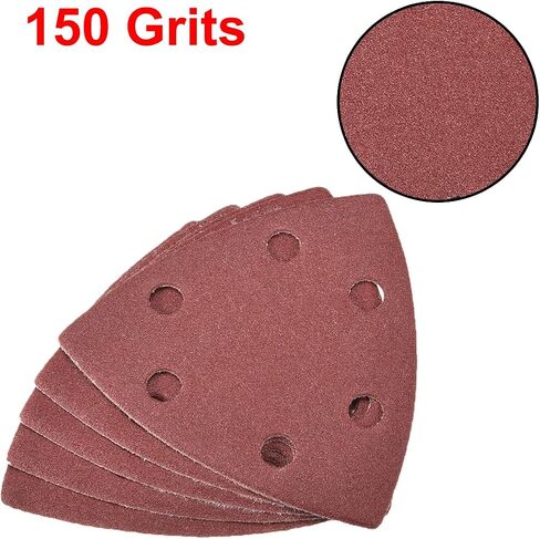 uxcell Detail Sander Sandpaper, Triangular Sanding Paper, Hook and Loop Sanding Pads, Triangle Oscillating Multi Tool, 180 Grits 6 Holes, 15pcs in Saudi Arabia