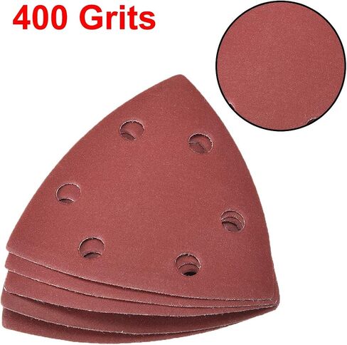 uxcell Detail Sander Sandpaper, Triangular Sanding Paper, Hook and Loop Sanding Pads, Triangle Oscillating Multi Tool, 180 Grits 6 Holes, 15pcs in Saudi Arabia