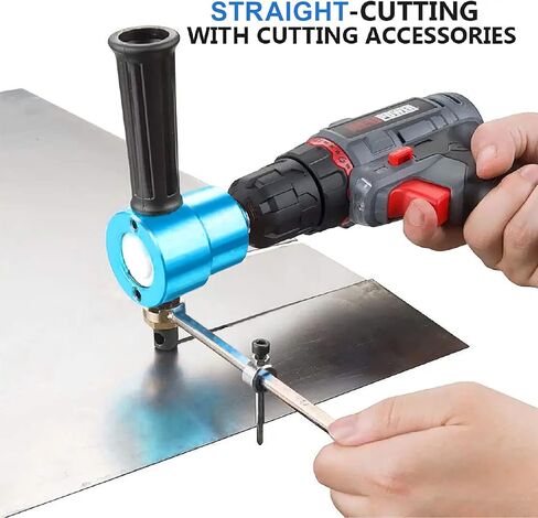 قاض صفائح معدنية مزدوجة الرأس، ملحق مثقاب كهربائي مع ثقب وقالب اضافي، ملحقات قطع منحنية مستقيمة ودائرية ولقمة مثقاب متدرج، قاضم صفائح معدنية 360 درجة in Kuwait