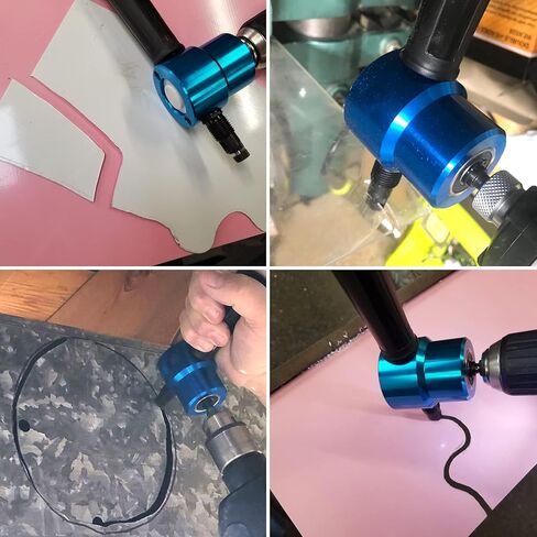 قاض صفائح معدنية مزدوجة الرأس، ملحق مثقاب كهربائي مع ثقب وقالب اضافي، ملحقات قطع منحنية مستقيمة ودائرية ولقمة مثقاب متدرج، قاضم صفائح معدنية 360 درجة in Kuwait