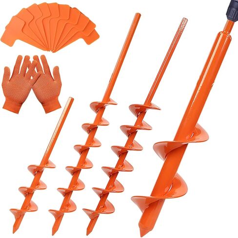 مثقاب مثقاب للزراعة 4 قطع - 1.6 × 9 بوصة، 1.6 × 15 بوصة، 2 × 15 بوصة و3.15 × 15 بوصة - مثقاب زراعة سهل في الحديقة، مثقاب لمبة، مثقاب زراعة للمثقاب اللاسلكي، لمثقاب محرك سداسي 3/8 بوصة، مثقاب حديقة للمثقاب ( لون in Saudi Arabia