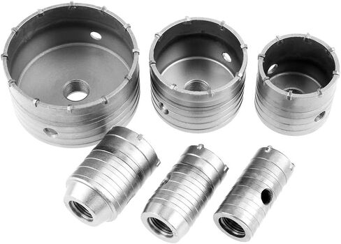 Core Drill Bit Set, 10Pcs TCT Concrete Hole Saw Kit SDS Plus Extension Shank Tungsten Masonry Wall Hole Cutters for Drilling Brick Concrete Cement Stone Granite Marble in Kuwait