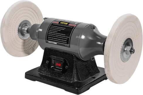 VEVOR Bench Buffer Polisher، آلة تلميع 8 بوصة، محرك 350W 3/4HP مع 3600 دورة في الدقيقة، آلة تلميع مخرطة ثقيلة للمجوهرات، الخشب، الفضة، العنبر، المعدن، اليشم in Kuwait