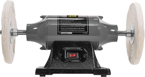 VEVOR Bench Buffer Polisher، آلة تلميع 8 بوصة، محرك 350W 3/4HP مع 3600 دورة في الدقيقة، آلة تلميع مخرطة ثقيلة للمجوهرات، الخشب، الفضة، العنبر، المعدن، اليشم in Kuwait