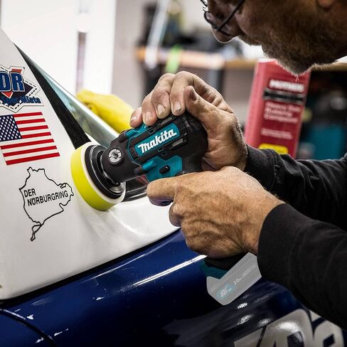 Makita VP01R1 12V max CXT Lithium‑Ion Brushless 3" Polisher / 2" Sander Kit (2.0Ah), ML103 12V max CXT Li-Ion Cordless L.E.D. Flashlight, & RM02 12V max CXT Lithium-Ion Cordless Compact Job Site Radio in Saudi Arabia