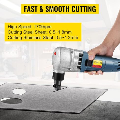 VEVOR Electric Metal Nibbler 380W Nibbler Metal Cutter 1800RPM High Speed Rotor 0.07in/1.8mm Thickness Metal Nibbler 220V + WEN Metal Shear, Swivel Head, Variable Speed, 18-Gauge, 4-Amp (3650) in Saudi Arabia