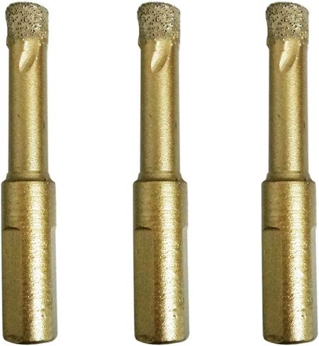 Diamond Drill Bits 3 PCS 6mm 1/4 inch Ceramic Diamond Hole Saw Set with Wax Insert Cooling for Ceramic Tile Porcelain Marble Granite Stone Rock Glass in Saudi Arabia