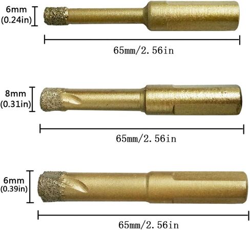 Jashtool الماس لقم الثقب 3 قطع 12 مم 1/2 بوصة مجموعة منشار ثقب الماس السيراميك مع إدراج الشمع التبريد لبلاط السيراميك والخزف والرخام والجرانيت والزجاج الصخري in Kuwait