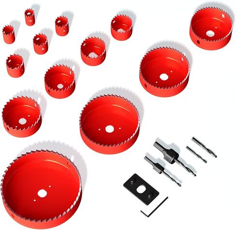 طقم منشار ثقب Antetek مكون من 19 قطعة من طقم منشار ثقب مع 13 قطعة شفرات منشار 3/4 بوصة - 6 بوصة (19-127 مم)، 2 مغزل، 2 لقمة ثقب، 1 لوحة تثبيت، 1 مفتاح سداسي، الحد الأقصى للحجم 5 بوصة والحد الأدنى للحجم 3/4 "، مثالية للخشب العادي، ولوحة الكثافة، ولوحة الأل in Kuwait