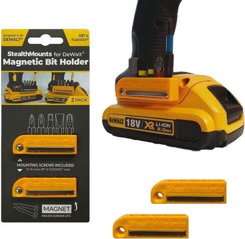 StealthMounts Magnetic Bit Holder for DeWalt (2 Pack) - Black | Made in UK in Kuwait
