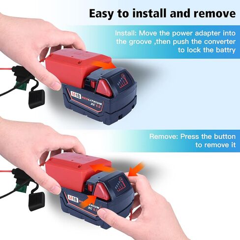 محول عجلات الطاقة biuonga لبطارية ميلووكي 18 فولت M18 مجموعة تحويل البطارية لعجلات الطاقة مع مفتاح ومحطات أسلاك وحامل صمامات تبديل مجموعة أسلاك 16AWG مع صمامات 30 أمبير، أحمر in Kuwait