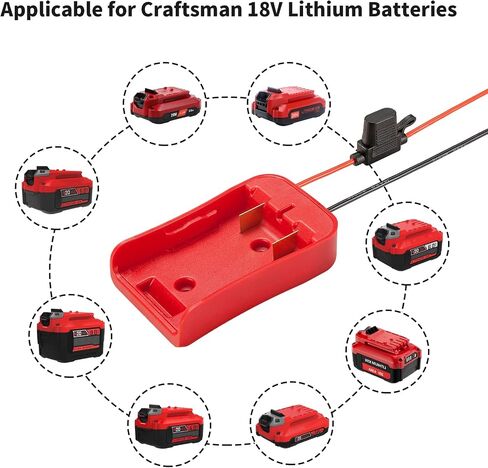 محول عجلة الطاقة لبطارية V20 Craftsman 20 فولت مع أطراف الصمامات والأسلاك، موصل الطاقة لسيارة Rc، روبوتات قياس 14، شاحنة Rc، الاستخدام بنفسك، يعمل لبطارية MAX CMCB204 CMCB202 CMCB201 CMCS500B in Kuwait