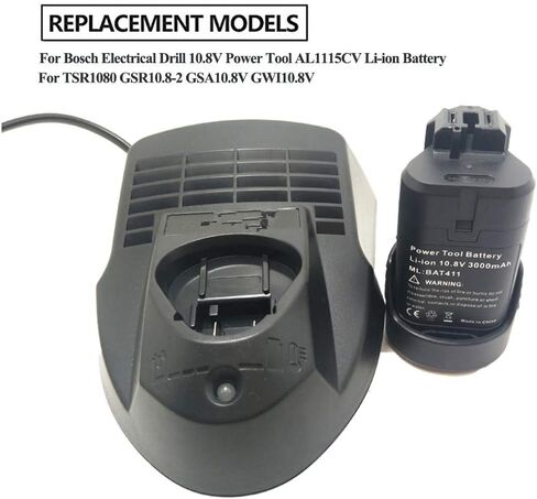 شاحن بطارية ليثيوم أيون AL1115CV BC330 Bosch 10.8V-12V BAT411، BAT412A، BC430 استبدال بطاريات ليثيوم أيون لبوش المثقاب الكهربائي TSR1080 GSR10.8-2 GSA10.8V GWI10.8V TSR120 in Kuwait