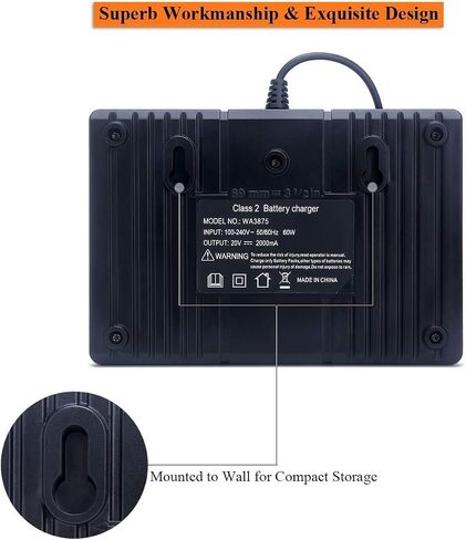 شاحن بطارية WA3875 ثنائي المنفذ Worx 20V لبطاريات Worx 18/20 فولت ماكس ليثيوم PowerShare WA3578 WA3525 WA3520 WA3575 WA3512 WA3742 WA3881 أدوات كهربائية ليثيوم أيون in Saudi Arabia