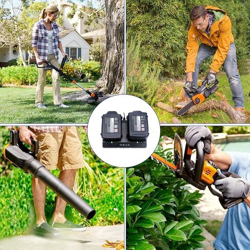 شاحن بطارية WA3875 ثنائي المنفذ Worx 20V لبطاريات Worx 18/20 فولت ماكس ليثيوم PowerShare WA3578 WA3525 WA3520 WA3575 WA3512 WA3742 WA3881 أدوات كهربائية ليثيوم أيون in Saudi Arabia