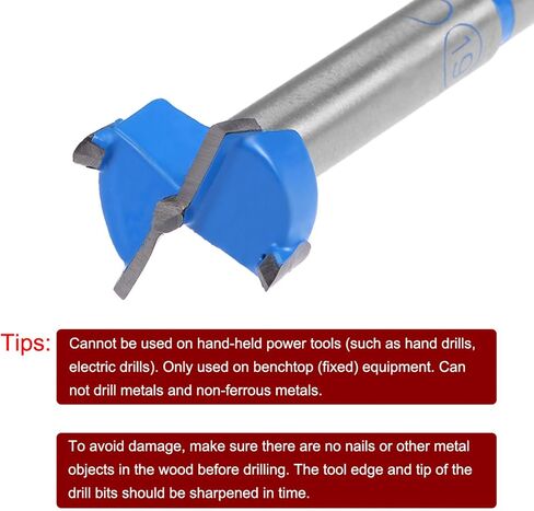 uxcell 19mm & 20mm Forstner Drill Bits Set, Tungsten Carbide Wood Hole Saw Auger Opener, Woodworking Hinge Hole Drilling Boring Bit Cutter (Blue, Gray) in Saudi Arabia