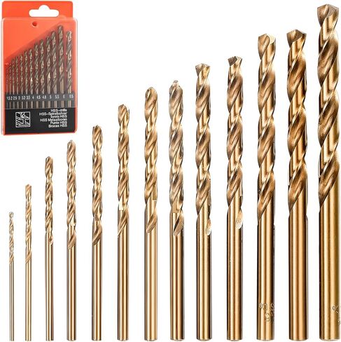 طقم لقم مثقاب كوبالت 13 قطعة، طقم لقم مثقاب ستيل عالي السرعة M35، مجموعة رؤوس مثقاب دوارة 1/16 انش - 1/4 انش، رؤوس مثقاب معدنية اتش اس اس للمعادن الصلبة والستانلس ستيل والحديد الزهر والخشب والبلاستيك in Kuwait