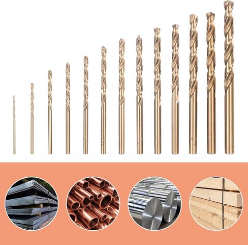 طقم لقم مثقاب كوبالت 13 قطعة، طقم لقم مثقاب ستيل عالي السرعة M35، مجموعة رؤوس مثقاب دوارة 1/16 انش - 1/4 انش، رؤوس مثقاب معدنية اتش اس اس للمعادن الصلبة والستانلس ستيل والحديد الزهر والخشب والبلاستيك in Kuwait