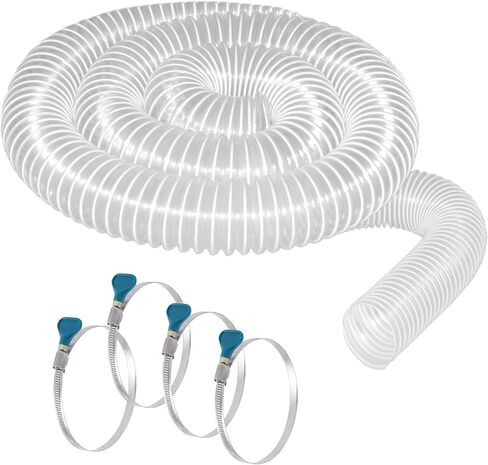 2 1/2" x 10' Heavy PVC Dust Collection Hose, Flexible Clear PVC Fume Collection Hose with Carbon Steel Wire Coil, Puncture Resistant PVC Dust Collection Hose for Dust Collectors with 2 1/2" Ports in Saudi Arabia