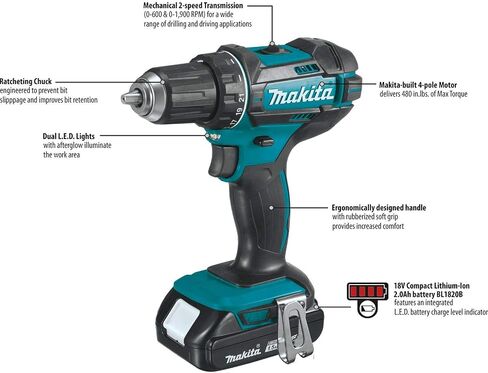 Makita XFD10SY 18V LXT® Lithium-Ion Compact Cordless 1/2" Driver-Drill Kit (1.5Ah) in Saudi Arabia
