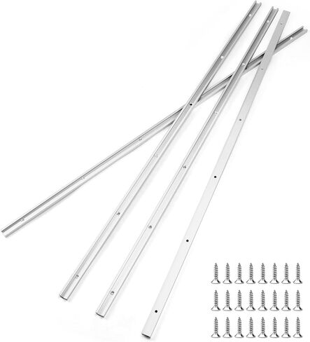 QWORK Aluminum T Track, 2 Pack 12 Inch Universal Double Cut Profile T Track, with Predrilled Mounting Holes and Screws, Woodworking and Fixtures, for Drill Press Table, Router Table in Saudi Arabia
