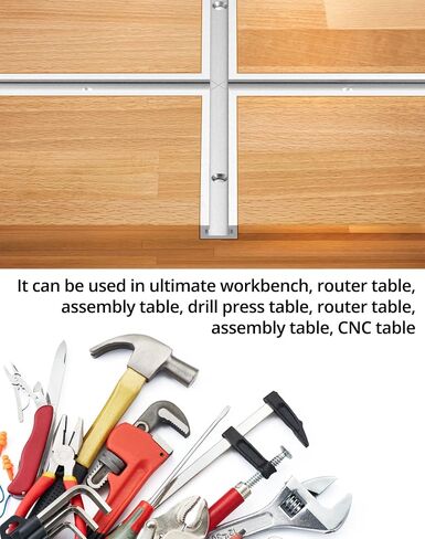 QWORK Aluminum T Track, 2 Pack 12 Inch Universal Double Cut Profile T Track, with Predrilled Mounting Holes and Screws, Woodworking and Fixtures, for Drill Press Table, Router Table in Saudi Arabia