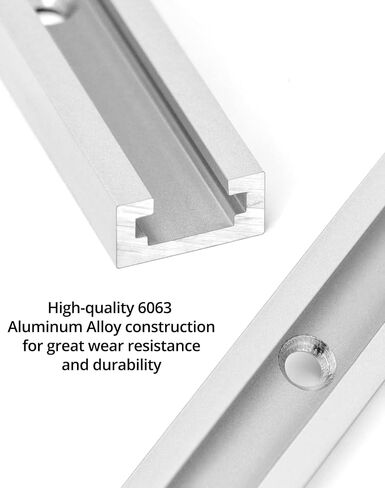 QWORK Aluminum T Track, 2 Pack 12 Inch Universal Double Cut Profile T Track, with Predrilled Mounting Holes and Screws, Woodworking and Fixtures, for Drill Press Table, Router Table in Saudi Arabia