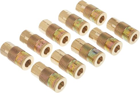 Milton (785) 1/4" FNPT Female T-Style Air Compressor Quick Connect Fitting Coupler (10 pieces) , Blue in Saudi Arabia