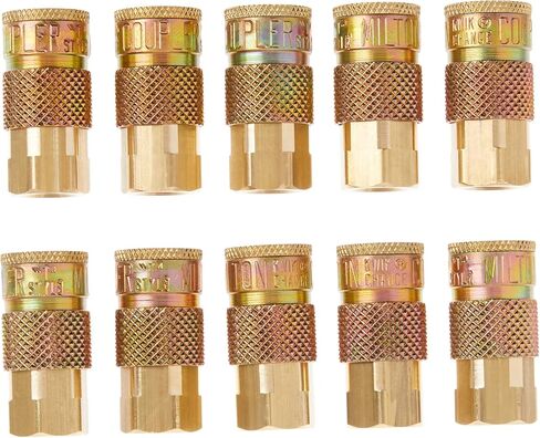 Milton (785) 1/4" FNPT Female T-Style Air Compressor Quick Connect Fitting Coupler (10 pieces) , Blue in Saudi Arabia