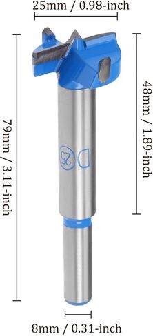 Kozelo 2pcs Forstner Drill Bits - [17mm] Tungsten Carbide Auger Opener for Wood Furniture Hinge Woodworking Use, Round Shank, Dark Blue in Saudi Arabia