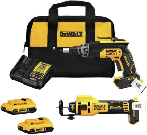 DEWALT 20V MAX* XR Brushless Drywall Screwgun and Cut-Out Tool Combo Kit (2.0Ah) (DCK265D2) in Saudi Arabia