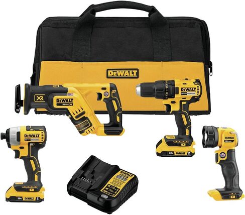 DEWALT 20V MAX Power Tools Combo Kit, Cordless, (2) Batteries, Charger & Bag (DCK476D2) in Saudi Arabia