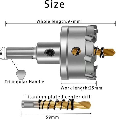 منشار ثقب كربيد من YETLEBOX، قاطع ثقب TCT مع مثقاب طيار مطلي بالتيتانيوم للمعادن والفولاذ المقاوم للصدأ والحديد والخشب 51 مم/2.01 بوصة in Kuwait
