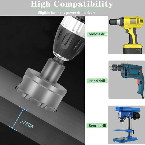 منشار ثقب كربيد من YETLEBOX، قاطع ثقب TCT مع مثقاب طيار مطلي بالتيتانيوم للمعادن والفولاذ المقاوم للصدأ والحديد والخشب 51 مم/2.01 بوصة in Kuwait